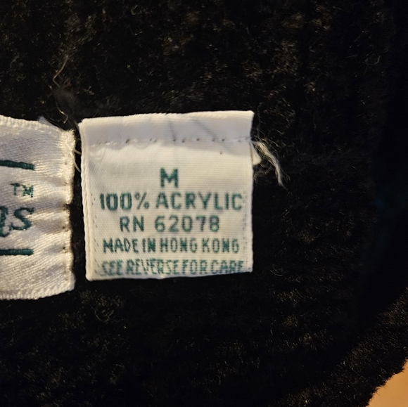 Vtg Shenanagins Black Chenille Sweater with Bright Geometric Pattern Sz M - Picture 4 of 6